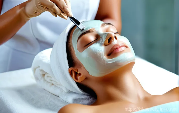 미용사 자격증 취득 필수 서적 - **Prompt 1: Professional Skincare Facial**
    "A serene, close-up shot of a young woman (20s-30s) r...