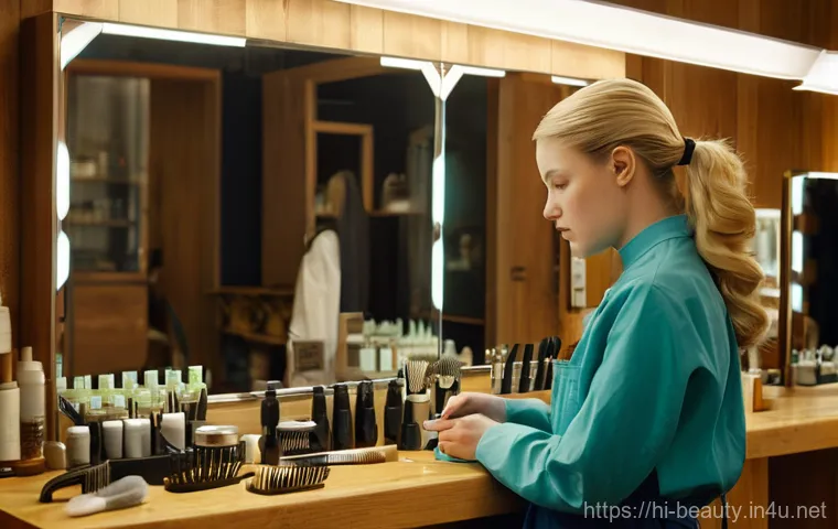 미용사 현직자가 알려주는 필드 경험 - **Prompt:** A young, determined female hairdresser in her early twenties, wearing a clean, professio...
