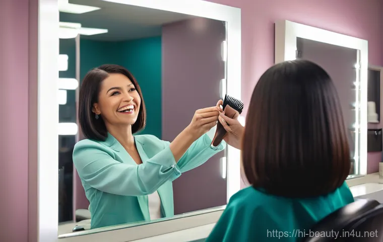 미용사 현직자가 알려주는 필드 경험 - **Prompt:** A young, determined female hairdresser in her early twenties, wearing a clean, professio...